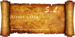 Siroki Lilla névjegykártya